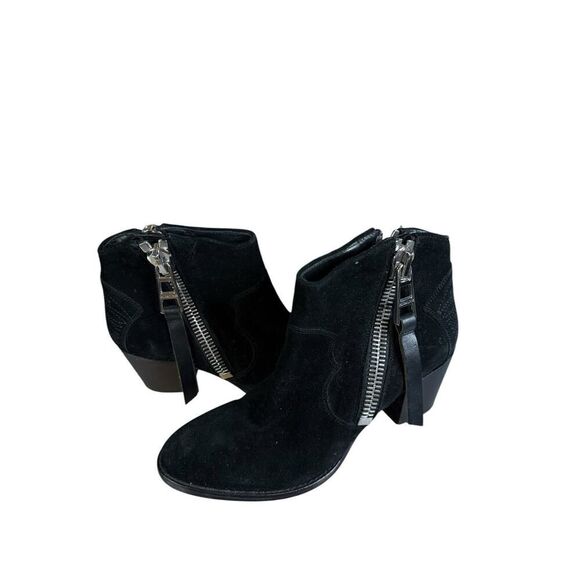 Zadig Voltaire Sz 39 Women's Molly Black Suede Stacked Heel Ankle Booties $528 - Picture 7 of 14